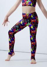 Leggings Danza Bambina a Motivi con Staffe Alegra A motivi Principale [A motivi]