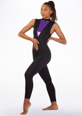 Tuta Intera Danza a Collo Alto Fuse Alegra Nero-Viola Davanti [Nero]