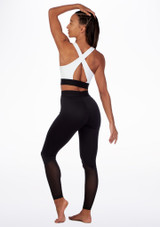 Leggings alla Caviglia con Inserti Trasparenti Move Dance Nero Dietro [Nero]