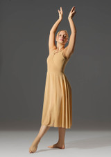 Vestido de Danza Contemporanea con Aperturas Thalassa Move Dance Nude Front 3 [MarrÃ³n Claro]