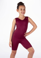 Tuta Intera Danza Bambina con Pantaloncino Alegra Borgogna Principale [Rosso]