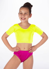 Top Danza Corto Nina Odele Alegra Amarillo frontal #2.