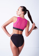 Top Danza Corto sin Mangas con Cremallera Remy Bloch Rosa Dietro [Rosa]