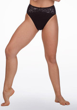 Slip Danza con Inserti Trasparenti a Fiori Bloch Nero Davanti [Nero]