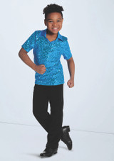 Weissman Sequin Collar Shirt Peacock 9 [Azul]