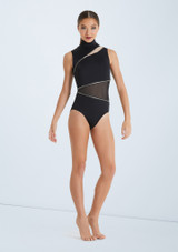 Weissman Zipper Detail Leotard Nero Davanti 2 [Nero]