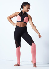 Leggings Danza Ragazza con Inserti Trasparenti Bloch Rosa Davanti [Rosa]