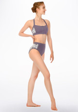 Slip Danza con Inserti Trasparenti Bloch Grigio Davanti [Grigio]