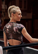 Maillot floral con cremallera Isadora Move Dance Nero Dietro [Nero]