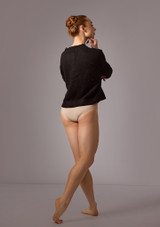 Suéter de danza de punto con cuello en V Madeline Move Dance Negro Back [Negro]