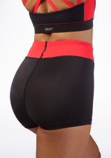 Shorts Danza Fitness Dansez Nero-Rosso Dietro 2 [Nero]