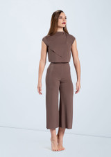 Weissman Draped Matte Jersey Top Moka [Marrone]