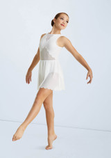 Weissman Scallop Hem Dress Bianco [Bianco]