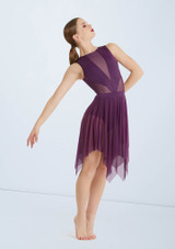 Weissman Mesh Handkerchief Hem Skirt [Viola]