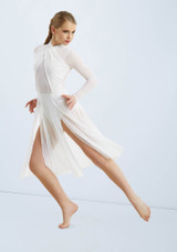 Weissman Mesh Halter Wrap Midi Dress Bianco [Bianco]
