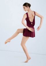 Weissman Matte Jersey Dress With Drape [Nero]