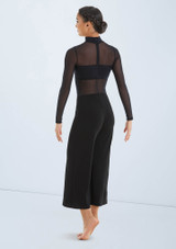 Weissman Culotte Unitard With Mesh Nero 2 [Nero]