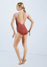 Weissman Printed Cap Sleeve Leotard 2 [Marrón]