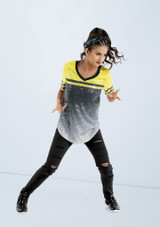 Weissman Ombre Sequin Performance Tee Negro-Amarillo [Negro]