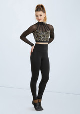 Weissman Cage Strap Sequin Crop Top Oro [Oro]