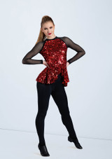 Weissman Ultra Sparkle Peplum Top Rosso [Rosso]