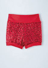 Weissman High Waist Sequin Shorts Rosso [Rosso]