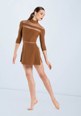 Weissman Matte Jersey Shift Dress Camel [Marrone]