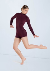 Weissman Long Sleeve Mock Neck Biketard [Viola]