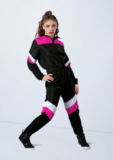 Weissman Neon Colorblock Jumpsuit Rosso Ciliegia [Rosa]