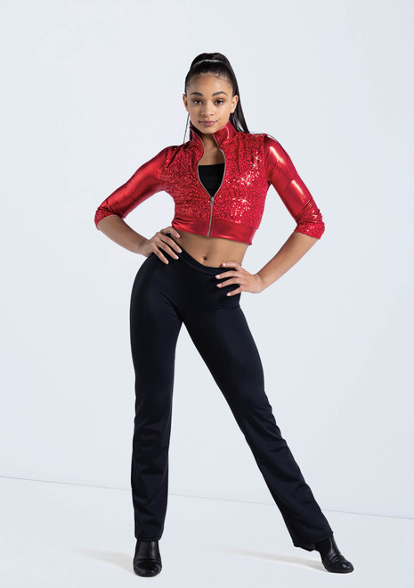 Weissman Cropped Sequin Jacket Rosso [Rosso]