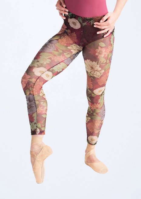 Leggings in tessuto a rete trasparente Zelda Ballet Rosa Davanti [Multi-Colore]