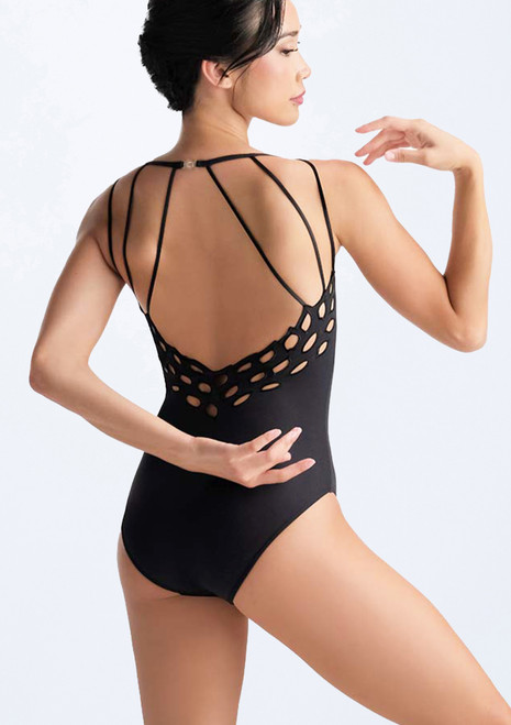 Body con bretelle sottili Xenia Ballet Rosa Nero Dietro [Nero]