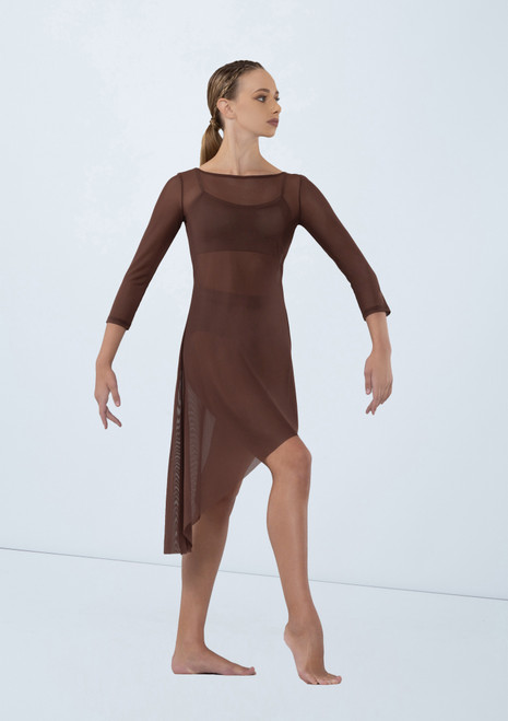 Asymmetric Drape Overdress Chocolate 28 [Marrón]