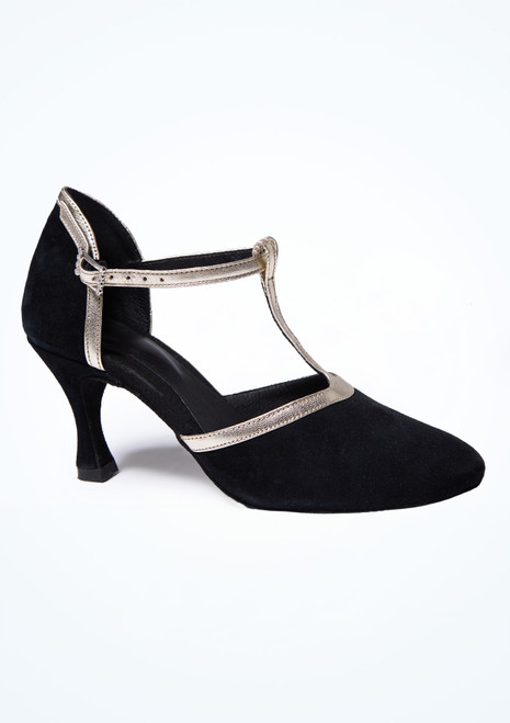 Zapato de baile con barra en T Juana Move Dance - 4,5 cm Negro Side [Negro]