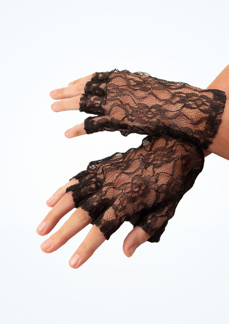 Guanti in pizzo senza dita Nero Principale [Nero]