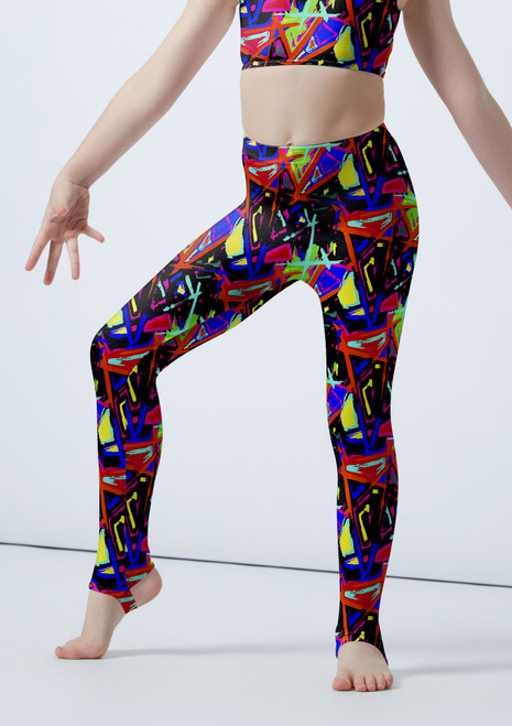 Leggings Danza Bambina a Motivi con Staffe Alegra A motivi Principale [A motivi]