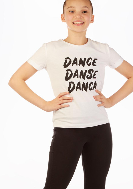 Camiseta Eslogan 'Danca' Move Dance Blanco frontal. [Blanco]