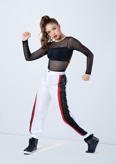 Weissman Long Sleeve Backless Leotard Blanco [Blanco]