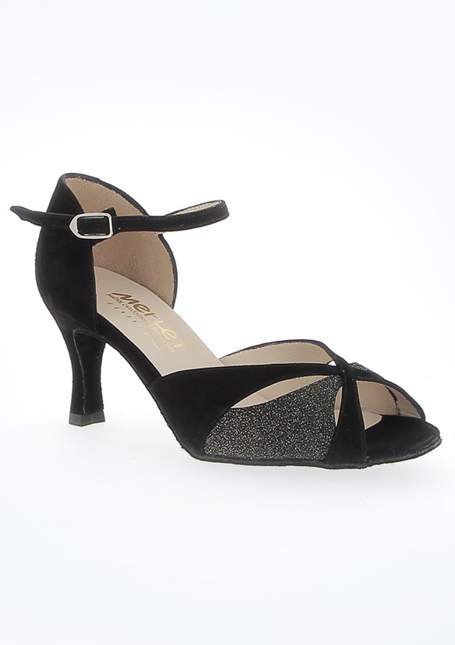 Scarpe da ballo da sala e ballo latino Saphir Merlet con tacco da 6,3 cm Nero Davanti [Nero]