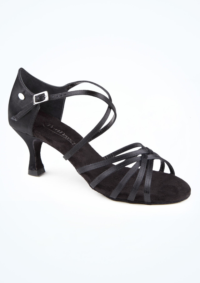 Zapatos de baile de salón y bailes latinos de satén 631 PortDance - 5.08 cm [Negro]