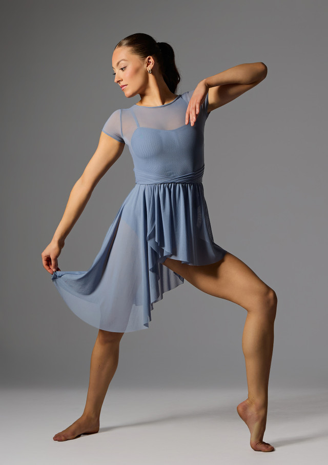 Vestido lÃ­rico con volantes en cascada Honor Jolista Azul pizarra  Front 2 [Azul]