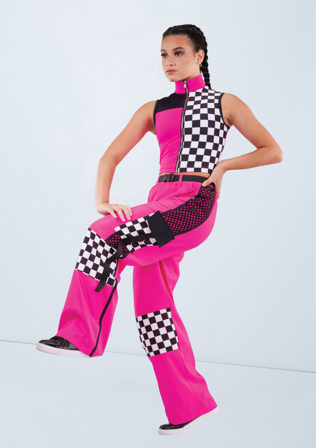 Weissman Colorblock Checkered Vest Picota [Rosa]