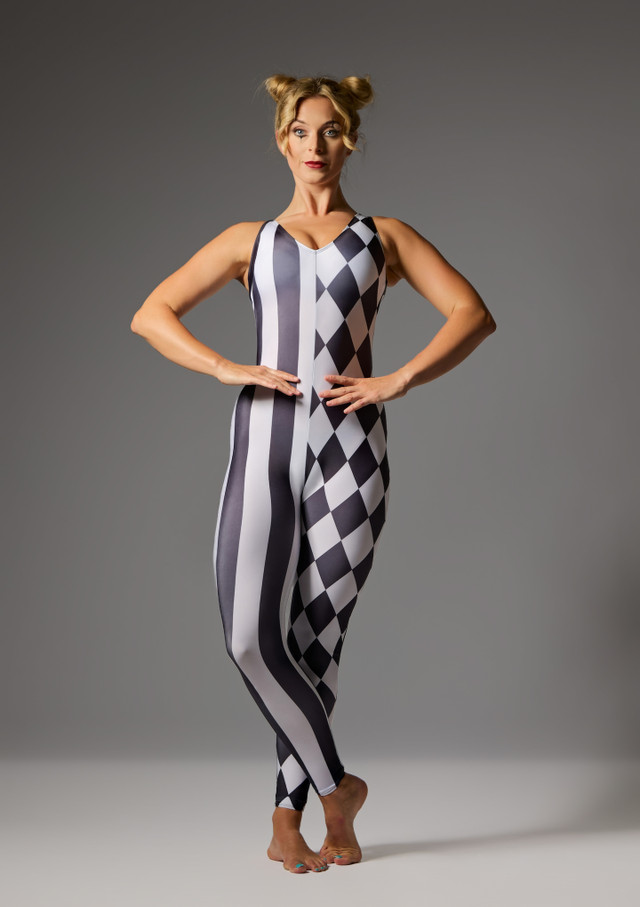 Jolista Vaudeville Catsuit Negro-Blanco 240 [Negro]