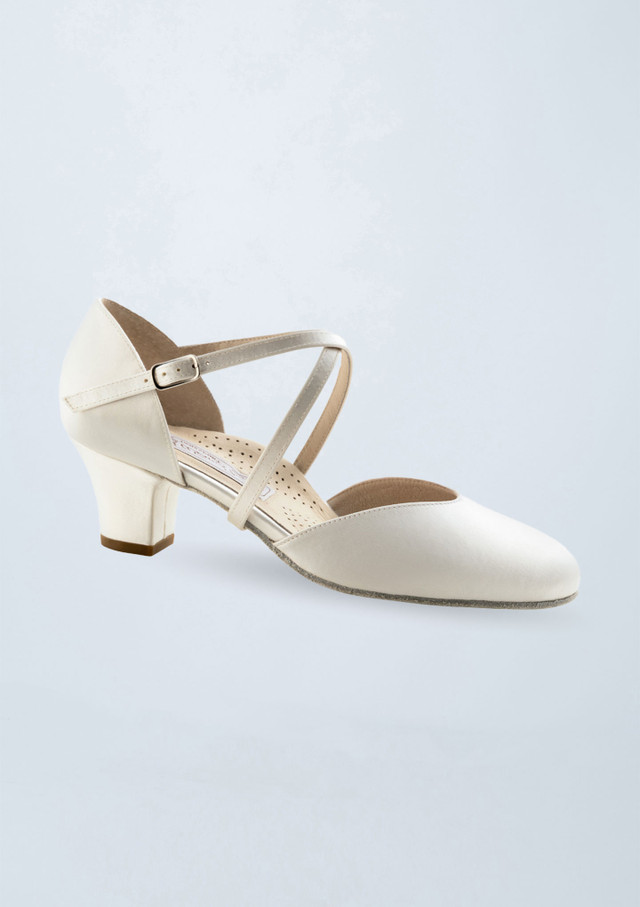 Zapato de baile Werner Kern Felice Satin - 4,4 cm Blanco Front [Blanco]
