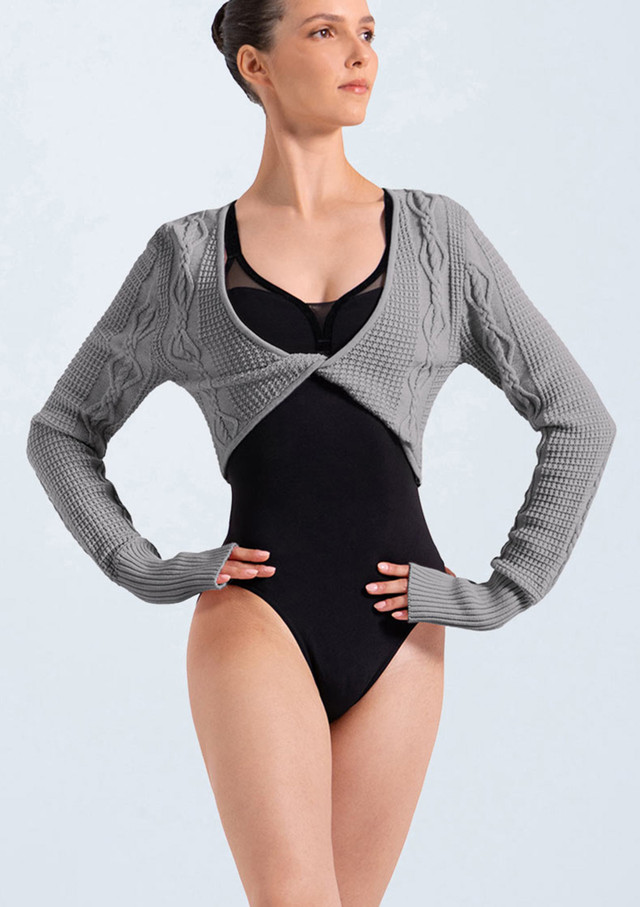 Top de punto trenzado Madison Bloch Grey Marle Front [Gris]
