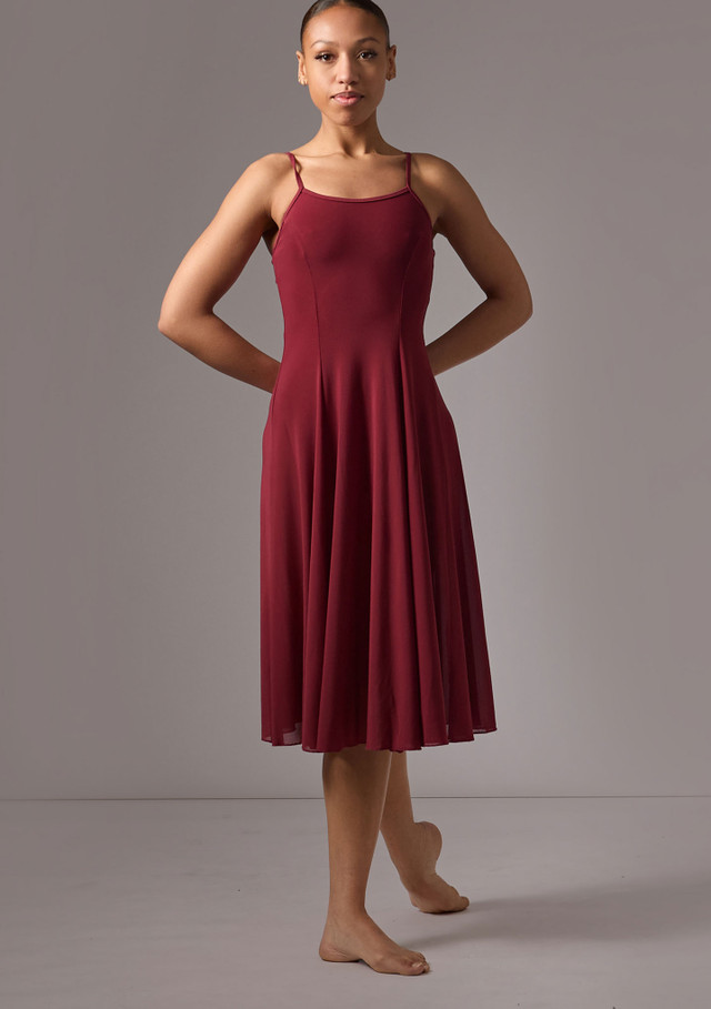 Vestido Danza de Gasa Helena Move Dance Burdeos Front [Rojo]