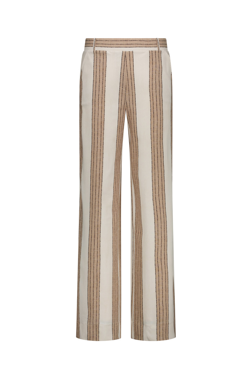 Lexie pinstripe trousers - latte/ecru | Studio Anneloes