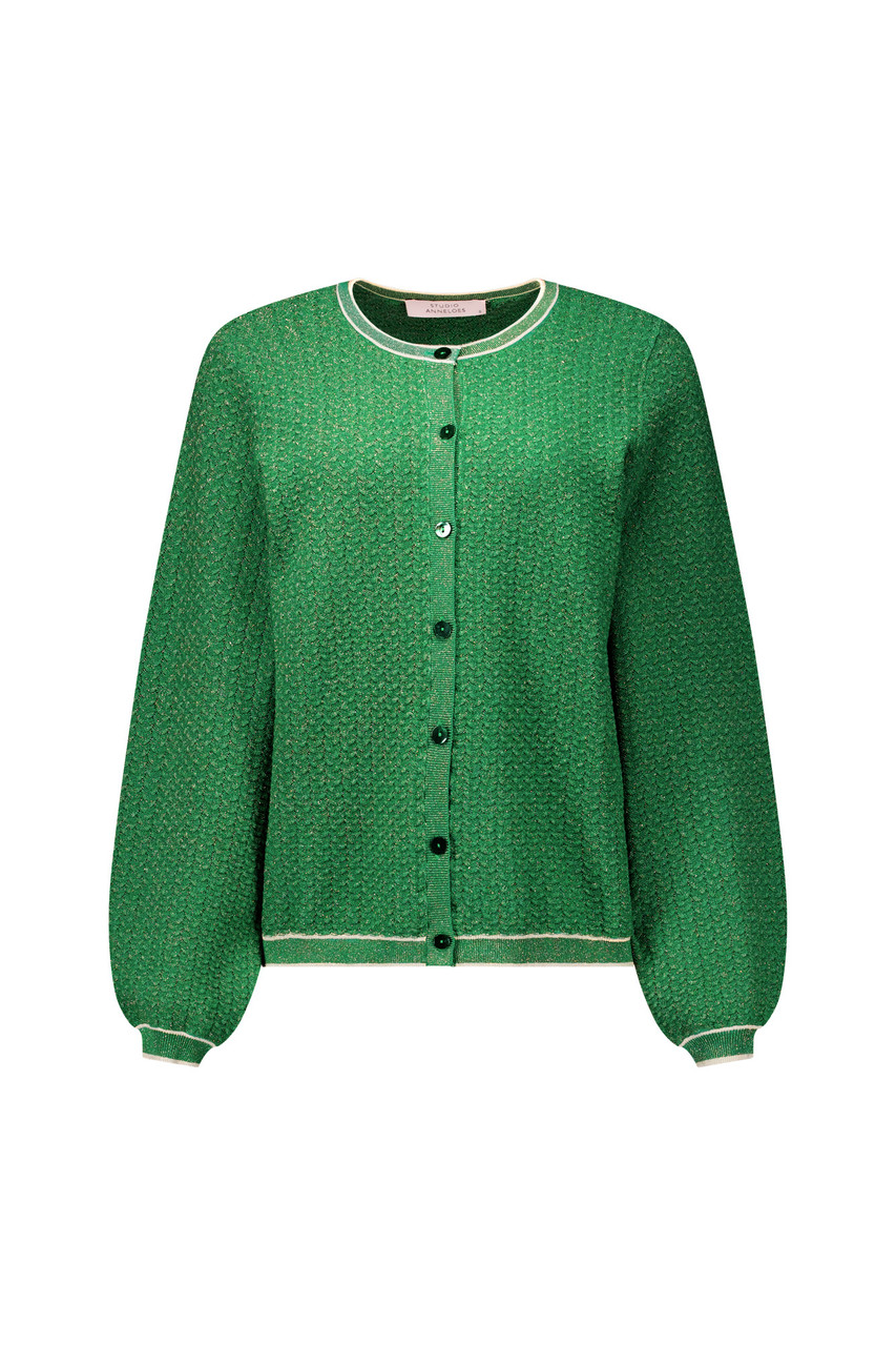 Jaxx twinset cardigan - grass green / kit | Studio Anneloes