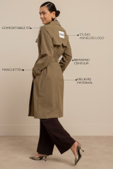 Laurine bonded trenchcoat - earth - 12478