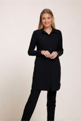 Geleen long blouse - black - 80009